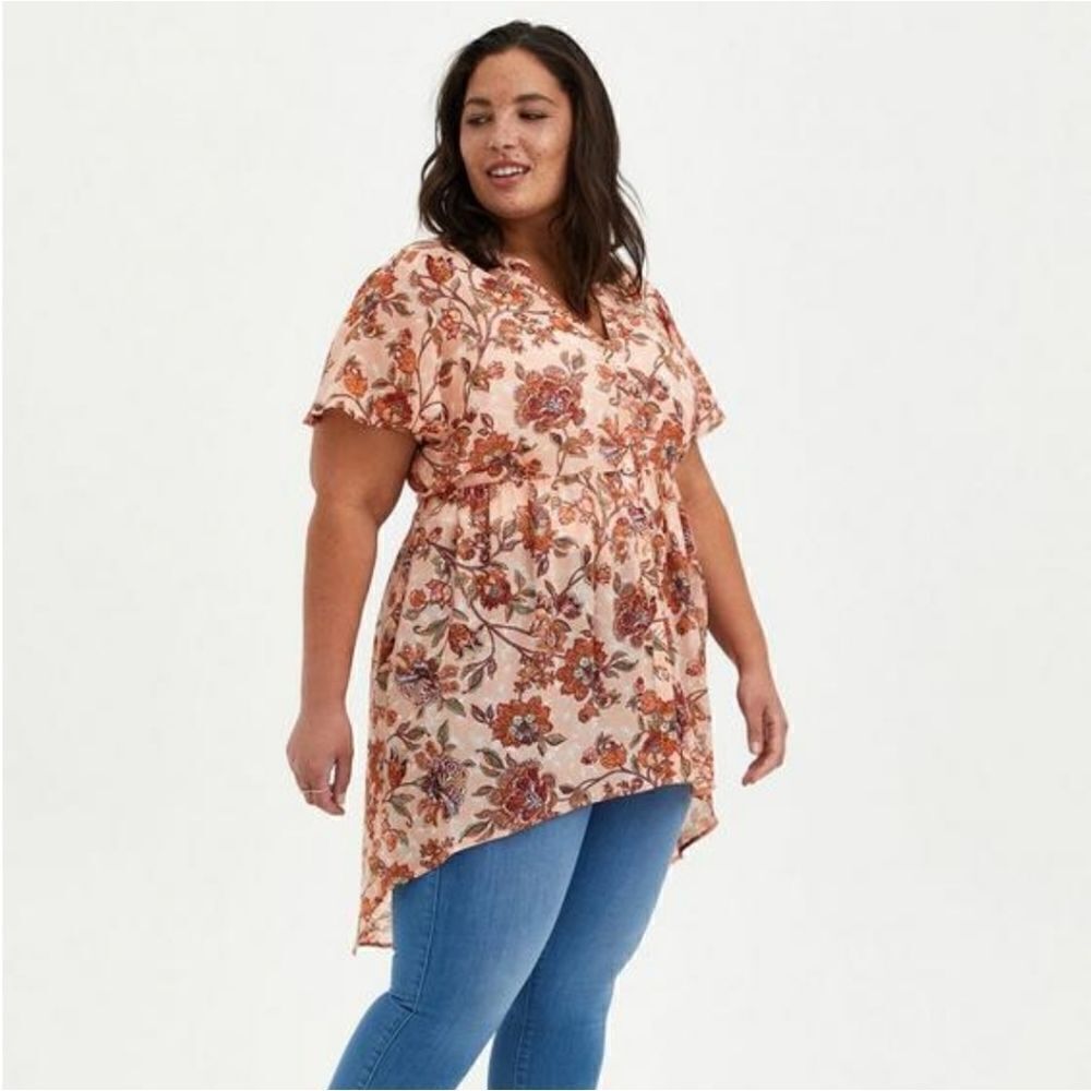 Torrid Floral Chiffon Blouse